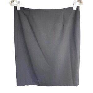 Anne Klein Black Mini Pencil Skirt Lined Slit Career sz 4